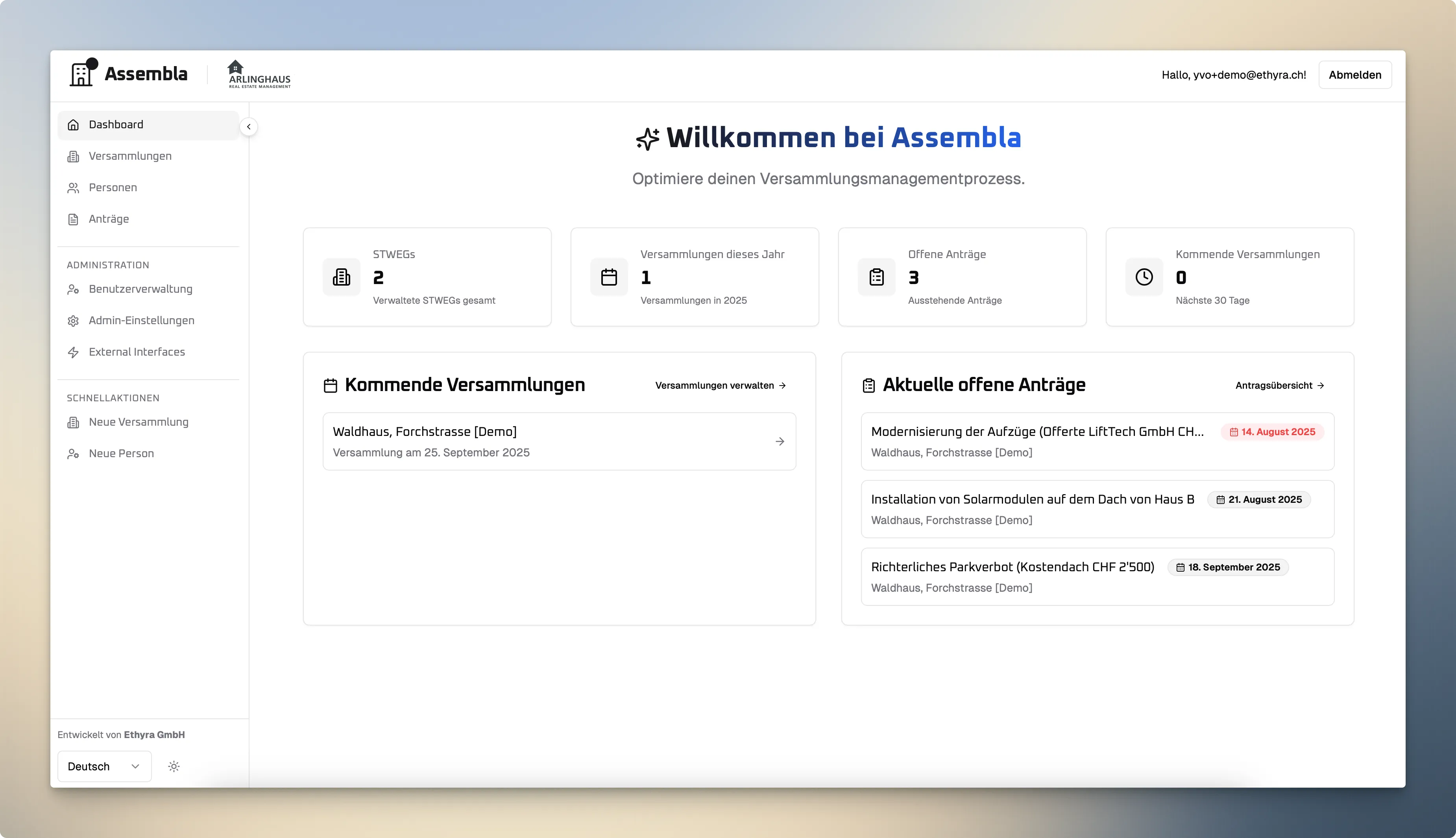 Assembla Benutzeroberfläche